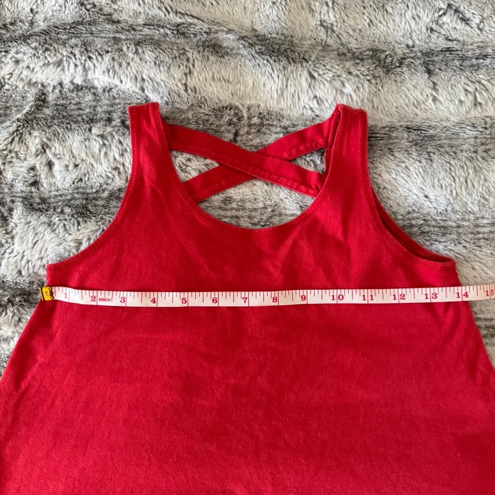 Disney Parks Girls Flare Tank Top Cross Back Size Medium Red Mickey Mouse